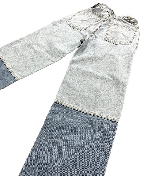 Chikashitsu +(チカシツプラス)の「【Chikashitsu +/チカシツプラス】switch design denim pants/ワイドデニム ブルーデニム デニムパンツ ボトム ズボン(デニムパンツ・メンズ・ライトブルー・M/L)」の18枚目の写真