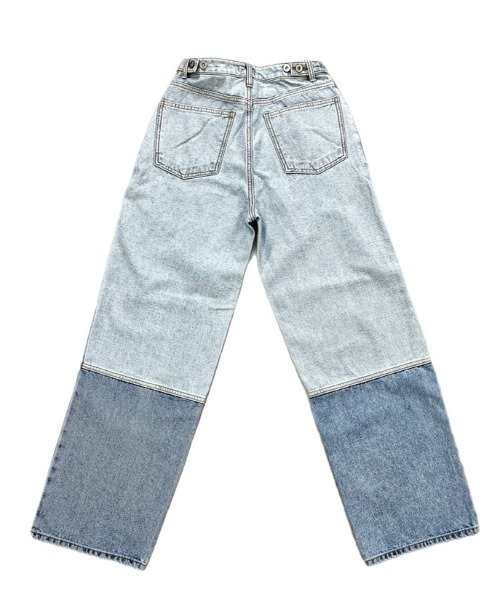 Chikashitsu +(チカシツプラス)の「【Chikashitsu +/チカシツプラス】switch design denim pants/ワイドデニム ブルーデニム デニムパンツ ボトム ズボン(デニムパンツ・メンズ・ライトブルー・M/L)」の15枚目の写真