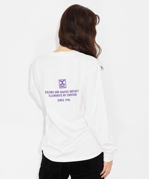 X-girl（エックスガール）の「TIGER BOX LOGO L/S TEE（Tシャツ/カットソー・レディース・ホワイト/ベージュ/ブラック・L/XL/M/S）」の7枚目の写真