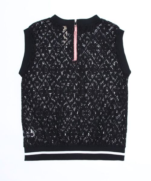 Q（キュー）の「レースリブトップス（Tシャツ/カットソー・レディース・ブラック/グリーン系その他・MEDIUM）」の3枚目の写真