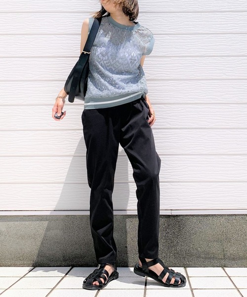 Q（キュー）の「レースリブトップス（Tシャツ/カットソー・レディース・ブラック/グリーン系その他・MEDIUM）」の11枚目の写真