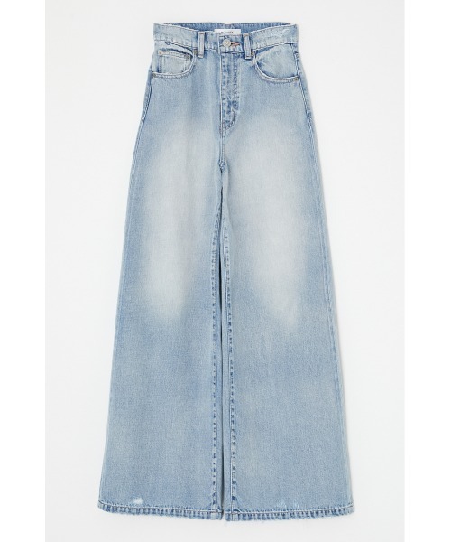 MOUSSY（マウジー）の「RIPPED HEM WIDE FLARE（デニムパンツ・レディース・ライトブルー・1/0/2）」の8枚目の写真