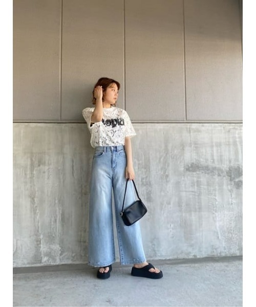 MOUSSY ライトブルーフレアデニムパンツ タグ付 現行品人気 マウジー
