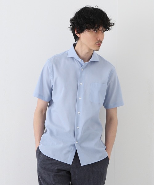 EDIFICE(エディフィス)の「ハケメ ホリゾンタルカラー 半袖シャツ(シャツ/ブラウス・メンズ・ホワイト/ブルー・SMALL/MEDIUM/LARGE)」の4枚目の写真