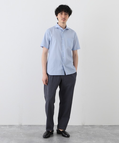 EDIFICE(エディフィス)の「ハケメ ホリゾンタルカラー 半袖シャツ(シャツ/ブラウス・メンズ・ホワイト/ブルー・SMALL/MEDIUM/LARGE)」の5枚目の写真