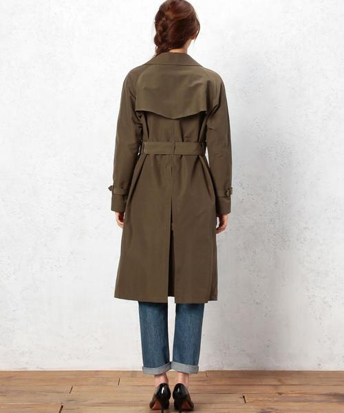 green label relaxing（グリーンレーベルリラクシング）の「GT C/N クロス レディ トレンチコート ◆（トレンチコート・レディース・オリーブ/ネイビー・フリー）」の11枚目の写真