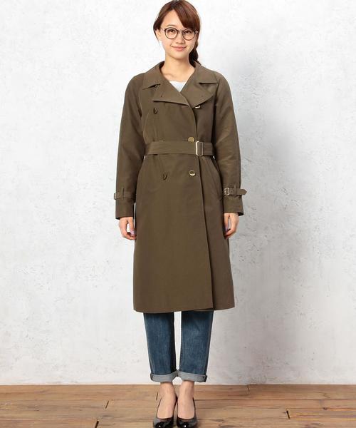 green label relaxing（グリーンレーベルリラクシング）の「GT C/N クロス レディ トレンチコート ◆（トレンチコート・レディース・オリーブ/ネイビー・フリー）」の12枚目の写真