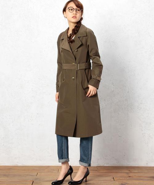 green label relaxing（グリーンレーベルリラクシング）の「GT C/N クロス レディ トレンチコート ◆（トレンチコート・レディース・オリーブ/ネイビー・フリー）」の14枚目の写真