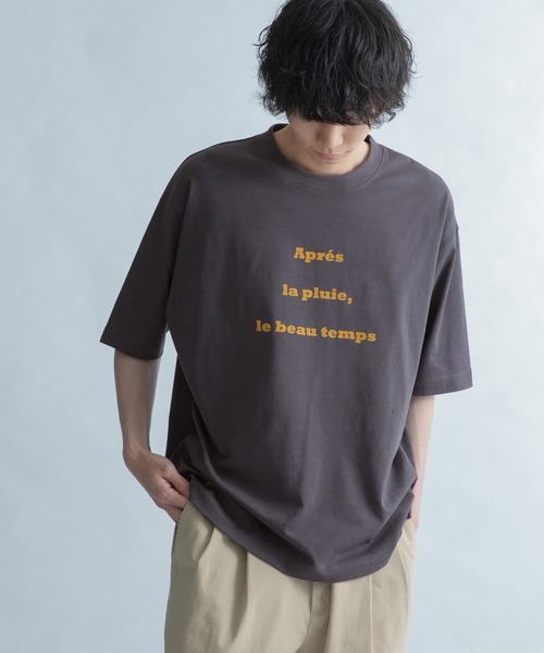 FORK&SPOON（フォークアンドスプーン）の「『ユニセックス』FORK&SPOON　フレンチロゴショートスリーブTシャツ（Tシャツ/カットソー・メンズ・チャコールグレー/オフホワイト・4/5）」の2枚目の写真
