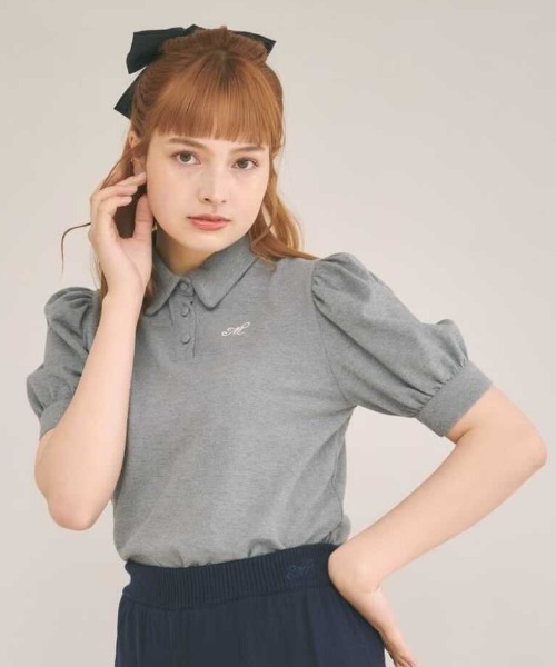 MIRO AMURETTE(ミロアミュレット)の「Mlogo polo T(ポロシャツ・レディース・ブラック/ホワイト/グレー・FREE)」の3枚目の写真