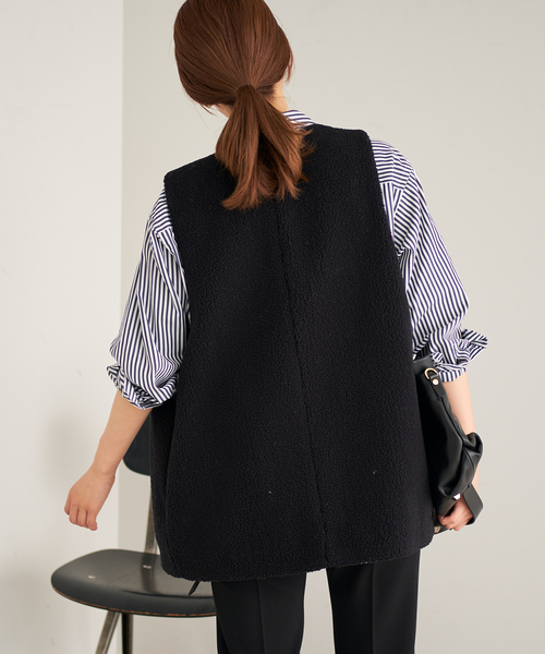 セール】ボアZIPベスト（ベスト）｜FRAMeWORK（フレームワーク