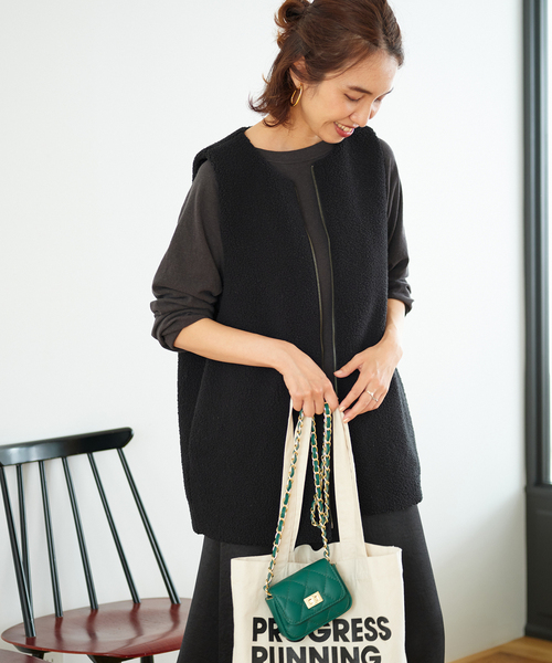 セール】ボアZIPベスト（ベスト）｜FRAMeWORK（フレームワーク