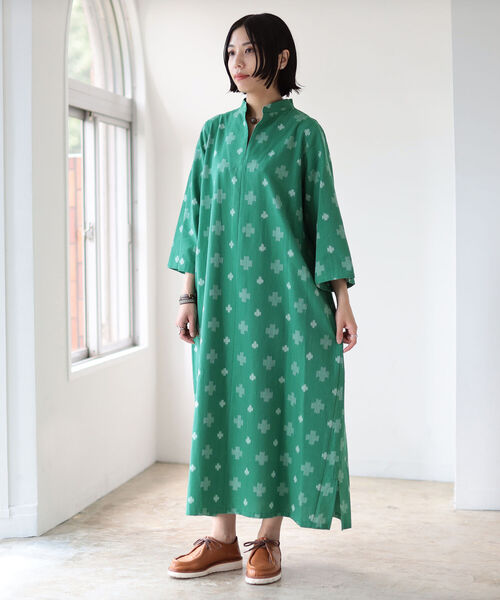 オカモト商店 × fennica / 別注 久留米絣 ワンピース