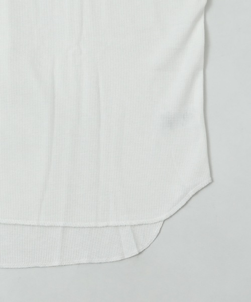 Fashion Letter（ファッションレター）の「Vネックコットンワッフルカットソー（Tシャツ/カットソー・レディース・ブラック/オフホワイト/チャコール・M）」の12枚目の写真