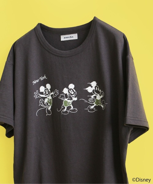 AVIREX(アヴィレックス)の「【直営店限定】AVIREX/MICKEY MOUSE 333 T-SHIRT/ アヴィレックス/ミッキーマウス 333 ティーシャツ(Tシャツ/カットソー・レディース・ホワイト/チャコール・F)」の9枚目の写真