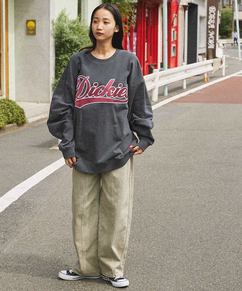 Dickies/ディッキーズ サテンカレッジロゴ刺繍 裏毛オーバー