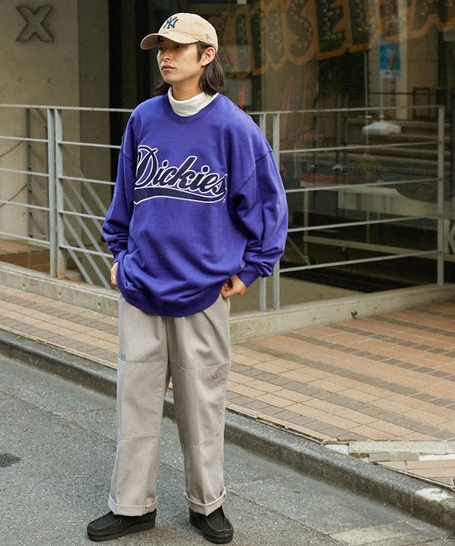 Dickies/ディッキーズ サテンカレッジロゴ刺繍 裏毛オーバーサイズ
