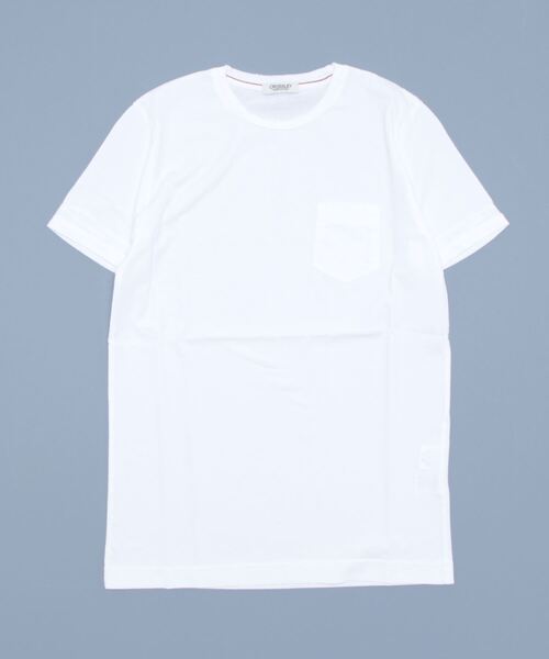 CROSSLEY(クロスリー)の「【CROSSLEY】 MADE IN ITALY クルーネック Tシャツ(Tシャツ/カットソー・メンズ・ホワイト/ネイビー/ピンク/ホワイト系1/ネイビー系/ブラック系1/ブラック・1/2/3)」の2枚目の写真