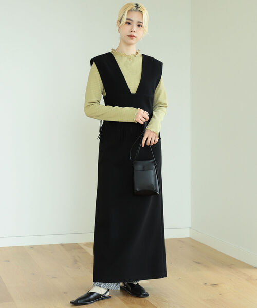 BeAMS DOT（ビームスドット）の「BeAMS DOT / ウエストフリンジ ジャンパースカート（ワンピース・レディース・ブラック/ベージュ/ワイン・FREE）」の13枚目の写真