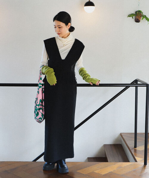 BeAMS DOT（ビームスドット）の「BeAMS DOT / ウエストフリンジ ジャンパースカート（ワンピース・レディース・ブラック/ベージュ/ワイン・FREE）」の22枚目の写真