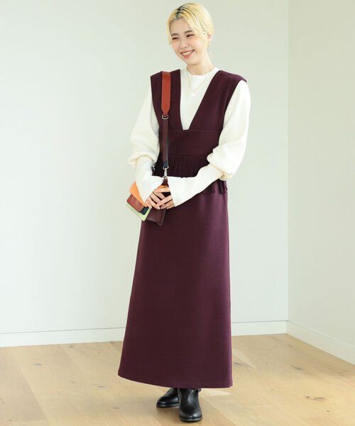 BeAMS DOT（ビームスドット）の「BeAMS DOT / ウエストフリンジ ジャンパースカート（ワンピース・レディース・ブラック/ベージュ/ワイン・FREE）」の17枚目の写真