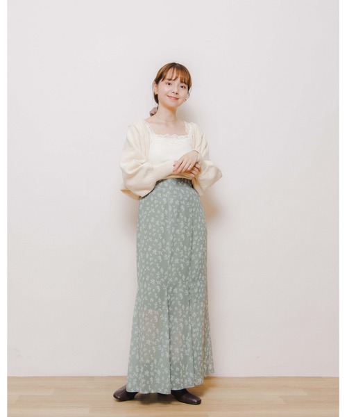 flower(フラワー)の「ケーブルボレロカーディガン(カーディガン/ボレロ・レディース・ブラウン/アイボリー・FREE)」の3枚目の写真