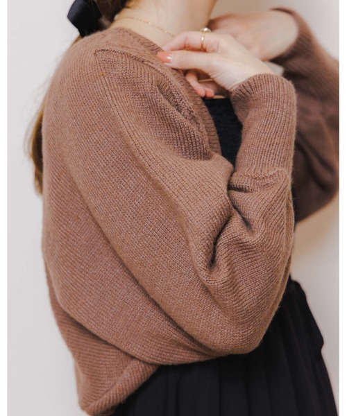 flower(フラワー)の「ケーブルボレロカーディガン(カーディガン/ボレロ・レディース・ブラウン/アイボリー・FREE)」の13枚目の写真