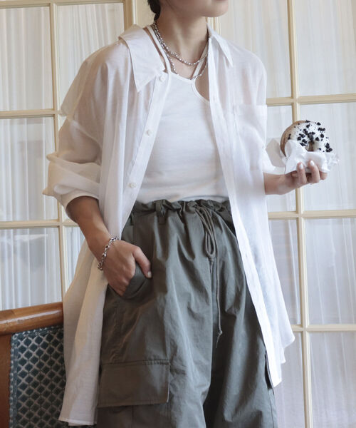 fredy repit（フレディレピ）の「バックスリット シアーシャツ（シャツ/ブラウス・レディース・ブラック/パープル/オフホワイト・38）」の8枚目の写真