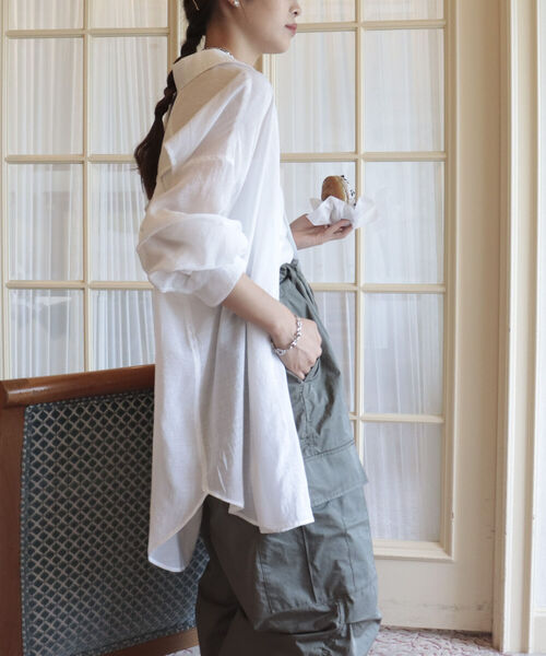 fredy repit（フレディレピ）の「バックスリット シアーシャツ（シャツ/ブラウス・レディース・ブラック/パープル/オフホワイト・38）」の20枚目の写真