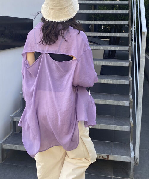 fredy repit（フレディレピ）の「バックスリット シアーシャツ（シャツ/ブラウス・レディース・ブラック/パープル/オフホワイト・38）」の5枚目の写真