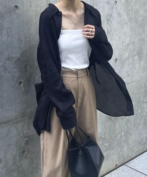 fredy repit（フレディレピ）の「バックスリット シアーシャツ（シャツ/ブラウス・レディース・ブラック/パープル/オフホワイト・38）」の9枚目の写真