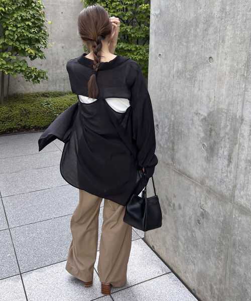 fredy repit（フレディレピ）の「バックスリット シアーシャツ（シャツ/ブラウス・レディース・ブラック/パープル/オフホワイト・38）」の21枚目の写真