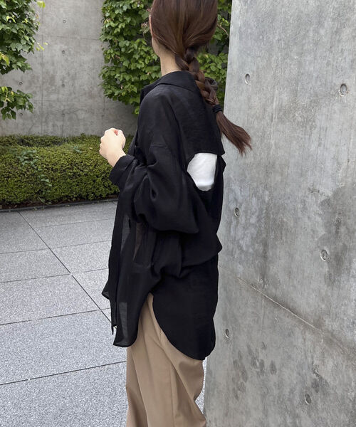 fredy repit（フレディレピ）の「バックスリット シアーシャツ（シャツ/ブラウス・レディース・ブラック/パープル/オフホワイト・38）」の6枚目の写真