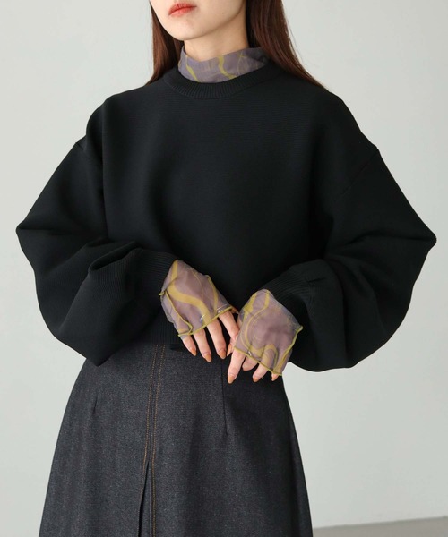 cheriella（シェリエラ）の「【cheriella】WEB限定スポンディッシュガーターショートプルオーバー（ニット/セーター・レディース・ブラック/ブラウン/グリーン/アイボリー/ワインレッド/ブルー/ライトグレー/ピンク・M）」の21枚目の写真