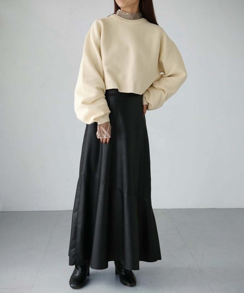 cheriella（シェリエラ）の「【cheriella】WEB限定スポンディッシュガーターショートプルオーバー（ニット/セーター・レディース・ブラック/ブラウン/グリーン/アイボリー/ワインレッド/ブルー/ライトグレー/ピンク・M）」の19枚目の写真