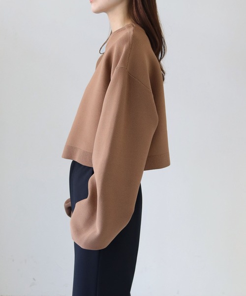 cheriella（シェリエラ）の「【cheriella】WEB限定スポンディッシュガーターショートプルオーバー（ニット/セーター・レディース・ブラック/ブラウン/グリーン/アイボリー/ワインレッド/ブルー/ライトグレー/ピンク・M）」の12枚目の写真