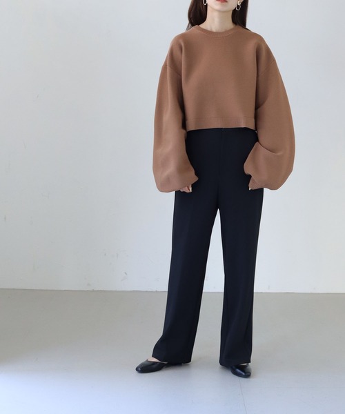 cheriella（シェリエラ）の「【cheriella】WEB限定スポンディッシュガーターショートプルオーバー（ニット/セーター・レディース・ブラック/ブラウン/グリーン/アイボリー/ワインレッド/ブルー/ライトグレー/ピンク・M）」の14枚目の写真