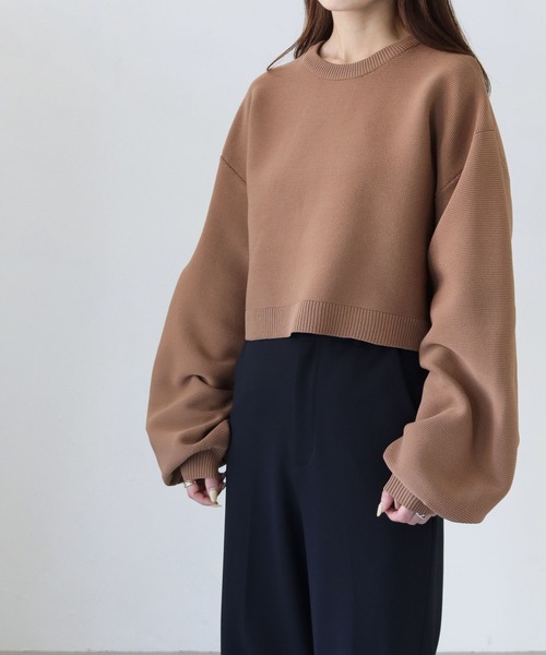 cheriella（シェリエラ）の「【cheriella】WEB限定スポンディッシュガーターショートプルオーバー（ニット/セーター・レディース・ブラック/ブラウン/グリーン/アイボリー/ワインレッド/ブルー/ライトグレー/ピンク・M）」の11枚目の写真