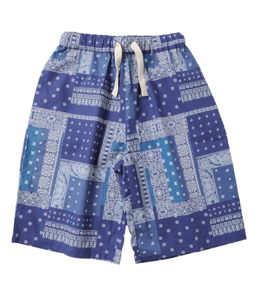 GLAZOS(グラソス)の「総柄ワイドイージーハーフパンツ【セットアップ対応】(その他パンツ・キッズ・カーキ/ブルー・160cm/170cm/140cm/150cm)」の4枚目の写真