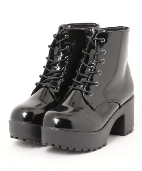 セール】【Zipper】 厚底レースアップショートブーツ（ブーツ