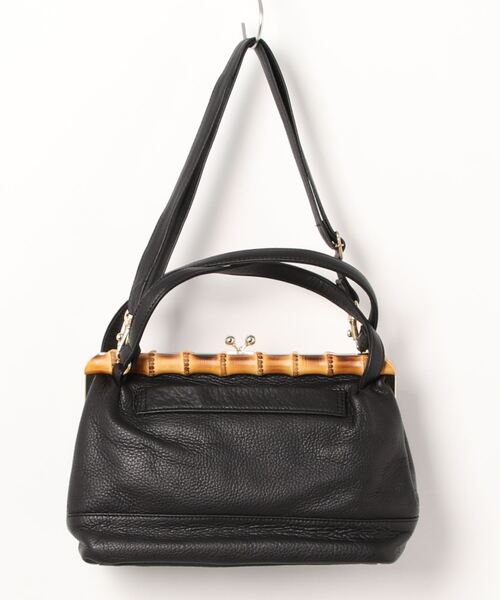 POMTATA（ポンタタ）の「・POMTATA / ポンタタ  グローブレザー2wayバンブーがま口ショルダーバッグ TAC SNK P2542 SNK（ハンドバッグ・レディース・ブラック・FREE）」の4枚目の写真