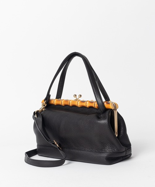 POMTATA（ポンタタ）の「・POMTATA / ポンタタ  グローブレザー2wayバンブーがま口ショルダーバッグ TAC SNK P2542 SNK（ハンドバッグ・レディース・ブラック・FREE）」の15枚目の写真