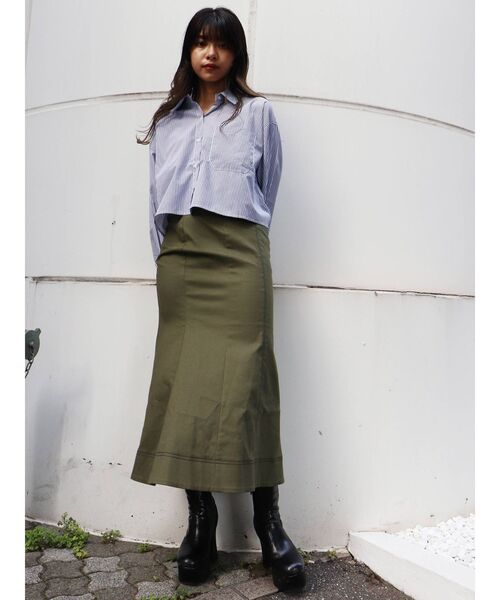 MURUA(ムルーア)の「ステッチフロントマーメイドスカート(スカート・レディース・ブラック/ベージュ/カーキ・1/2)」の17枚目の写真