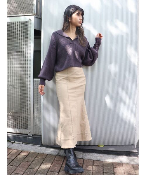 MURUA(ムルーア)の「ステッチフロントマーメイドスカート(スカート・レディース・ブラック/ベージュ/カーキ・1/2)」の21枚目の写真