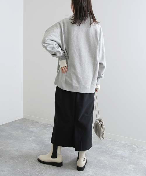 SLOBE IENA（スローブイエナ）の「【Collegiate Pacific】ハーフジップスウェット（スウェット・レディース・グレー/アイボリー・FREE）」の3枚目の写真