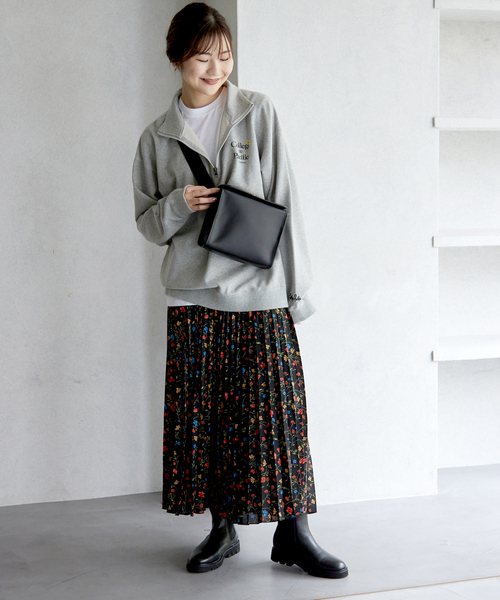 SLOBE IENA（スローブイエナ）の「【Collegiate Pacific】ハーフジップスウェット（スウェット・レディース・グレー/アイボリー・FREE）」の13枚目の写真