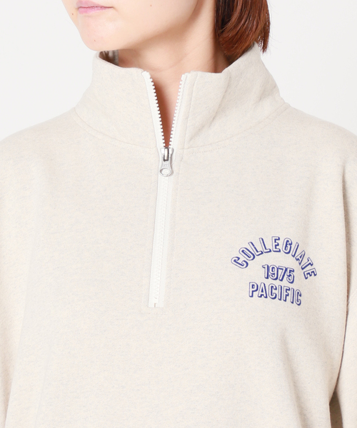 SLOBE IENA（スローブイエナ）の「【Collegiate Pacific】ハーフジップスウェット（スウェット・レディース・グレー/アイボリー・FREE）」の15枚目の写真