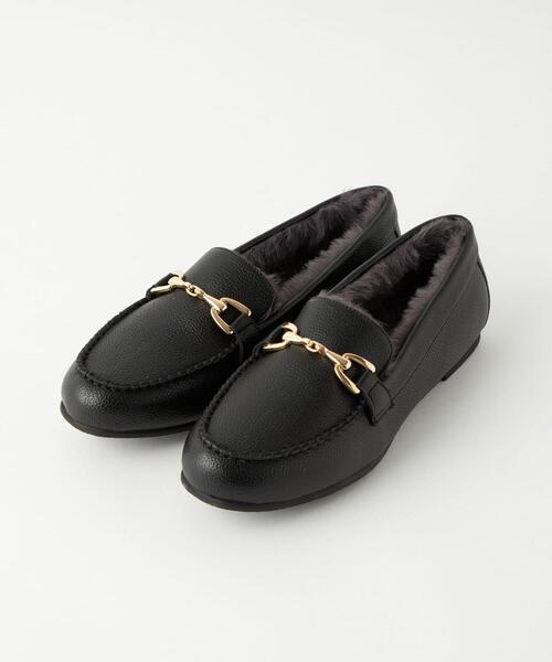 green label relaxing(グリーンレーベルリラクシング)の「ウォーム ビットモカシン(1cmヒール) -撥水-(モカシン/デッキシューズ・レディース・ブラック/モカ/ナチュラル・22.5cm/23cm/23.5cm/24cm/24.5cm/25cm/25.5cm)」の4枚目の写真