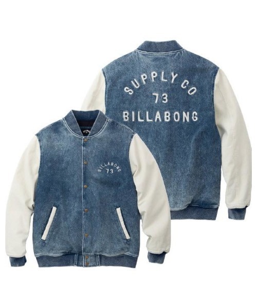 BILLABONG（ビラボン）の「BILLABONG メンズ 【WAVE WASHED】 DENIM STADIUM JACKET ジャケット 【2022年秋冬モデル】/ビラボンスタジャン（ブルゾン・メンズ・インディゴブルー/ブルー・MEDIUM/LARGE/X-LARGE/SMALL）」の9枚目の写真
