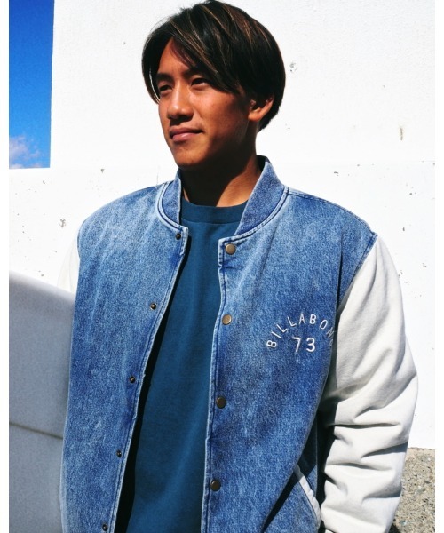 BILLABONG（ビラボン）の「BILLABONG メンズ 【WAVE WASHED】 DENIM STADIUM JACKET ジャケット 【2022年秋冬モデル】/ビラボンスタジャン（ブルゾン・メンズ・インディゴブルー/ブルー・MEDIUM/LARGE/X-LARGE/SMALL）」の14枚目の写真